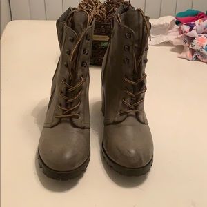 Grey booties. Size 9. Lightly worn